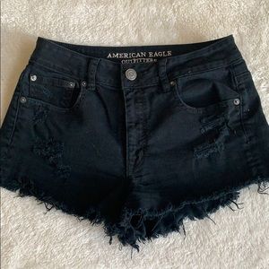 American Eagle Black Jean Shorts size 8